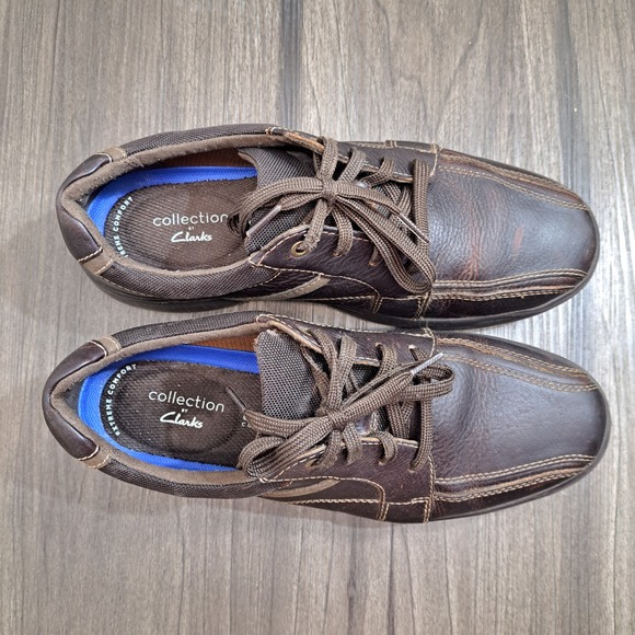 Clarks Collection Men's Casual Brown Leather Lace Up Comfort Shoes US Size 9 M - Picture 4 of 8
